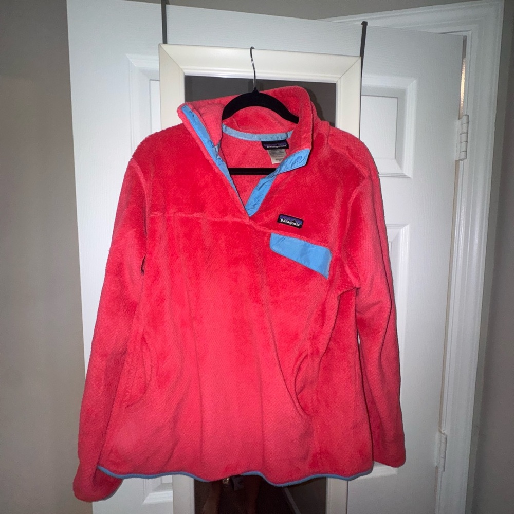 Patagonia Coral Fleece Pullover with Blue Accents